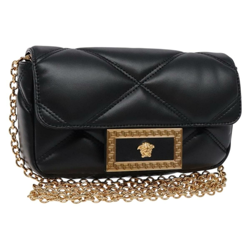 【日本直送】VERSACE 肩背包 皮革 黑金 正品 133352-0