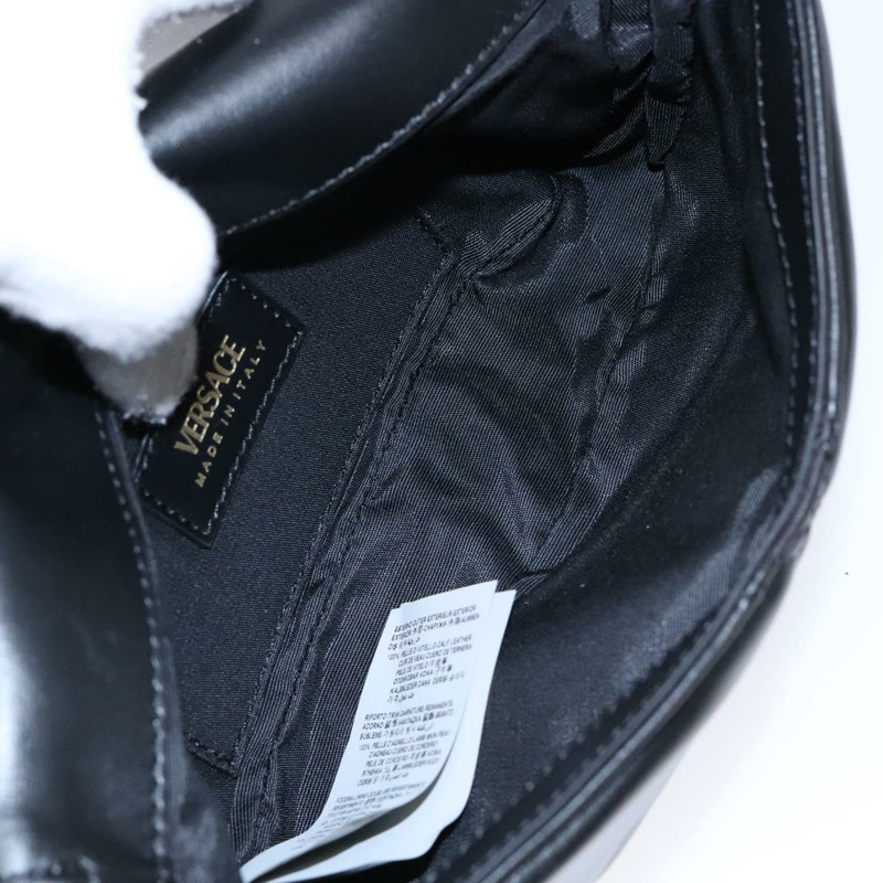 【日本直送】VERSACE 肩背包 皮革 黑金 正品 133352-10