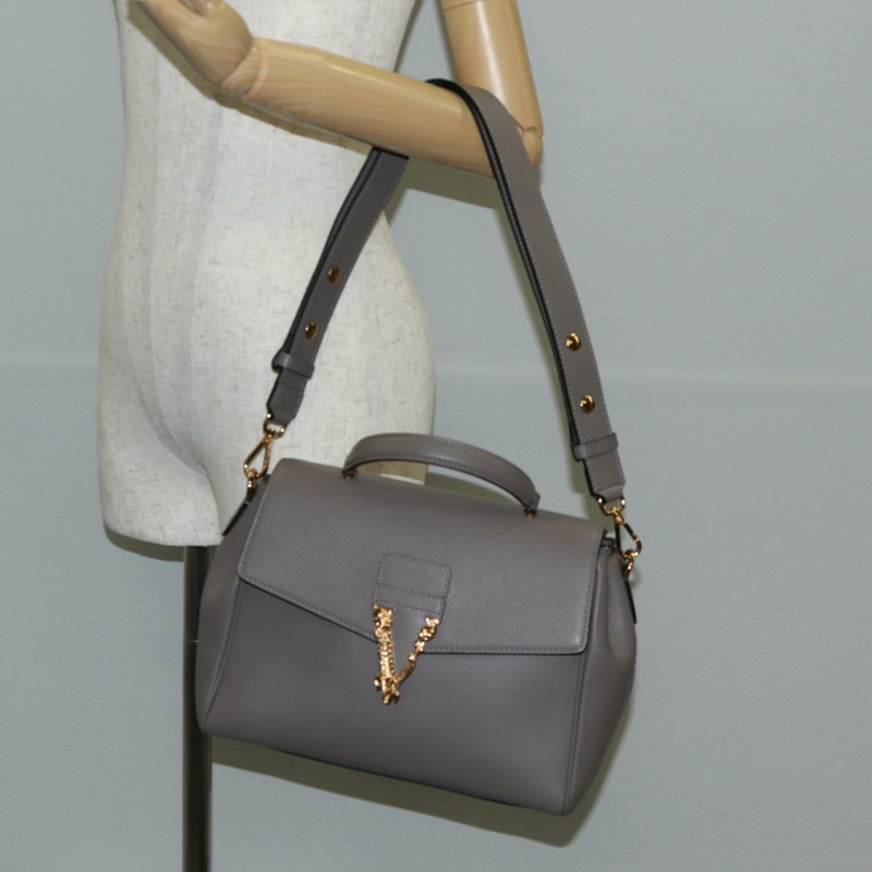 【日本直送】VERSACE 手提包 皮革 2 款可選 灰色 金色 正品 133351-25