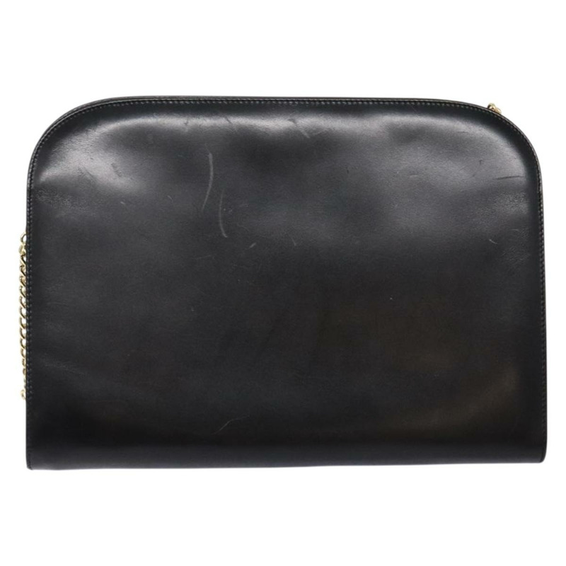 【日本直送】Salvatore Ferragamo Gancini 鏈條單肩包 皮革 黑金色 正品 136021-1