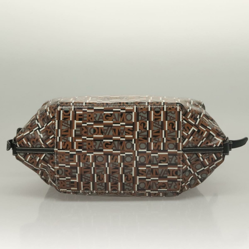 【日本直送】Salvatore Ferragamo 手提包 PVC 棕色銀色 正品 133394-4