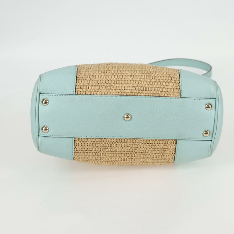 【日本直送】GUCCI 竹編手提包 拉菲草兩用 米色 金色 336032 正品 136270-4