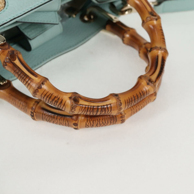 【日本直送】GUCCI 竹編手提包 拉菲草兩用 米色 金色 336032 正品 136270-6