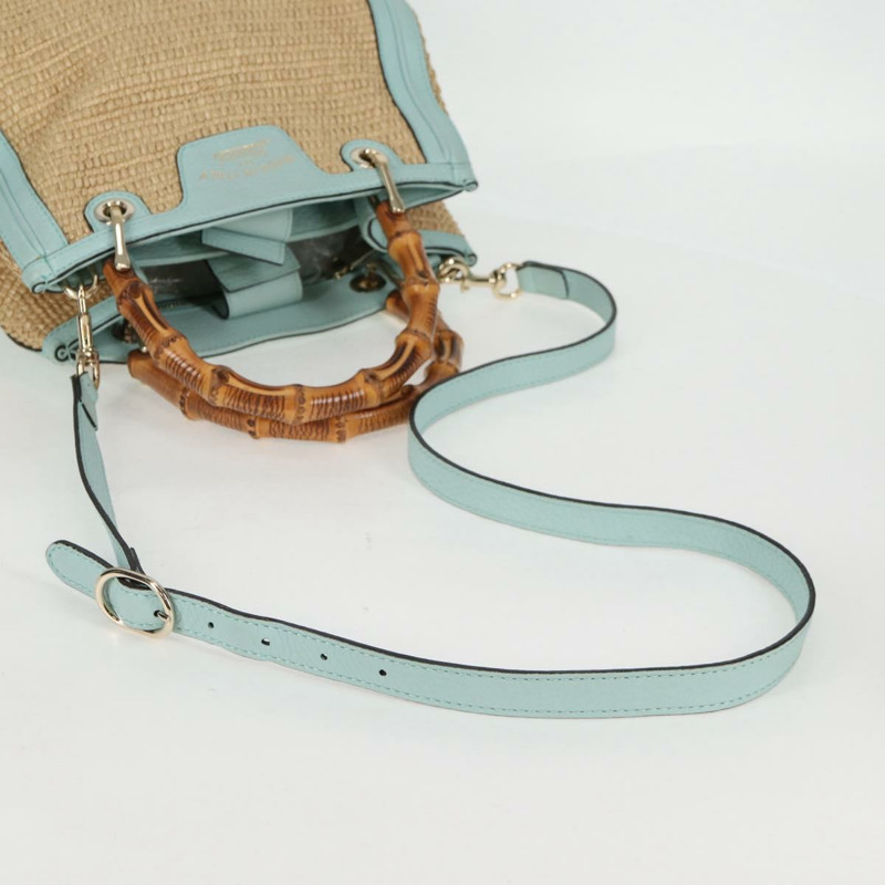 【日本直送】GUCCI 竹編手提包 拉菲草兩用 米色 金色 336032 正品 136270-7