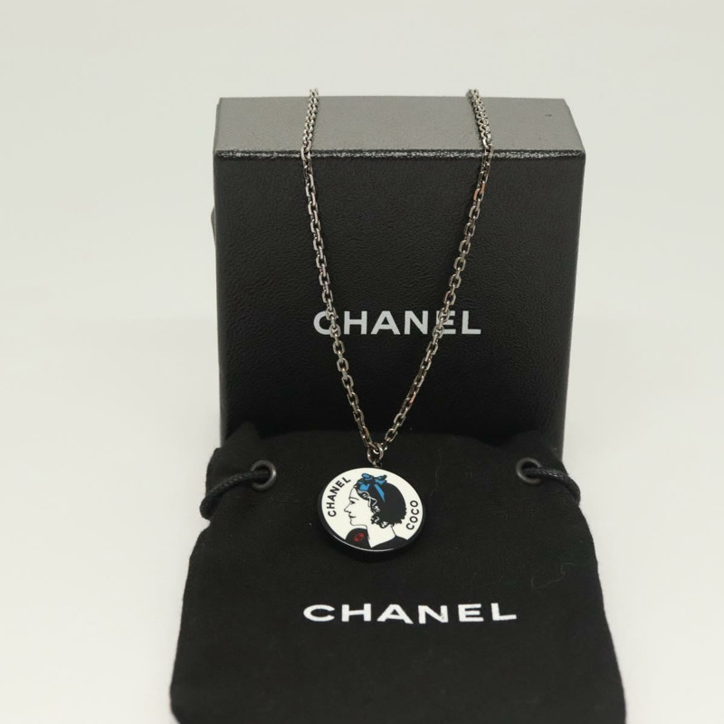 【日本直送】香奈兒 (CHANEL) 項鍊 金屬 黑色 CC 正品 136337-11