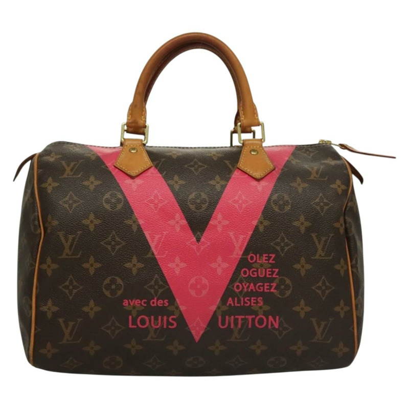 【日本直送】路易威登 Monogram V Line Speedy 30 手提包粉紅色 LV 正品 136293-12