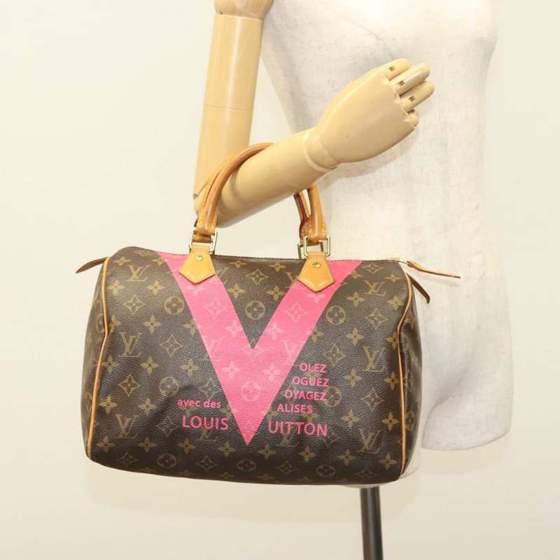 【日本直送】路易威登 Monogram V Line Speedy 30 手提包粉紅色 LV 正品 136293-21