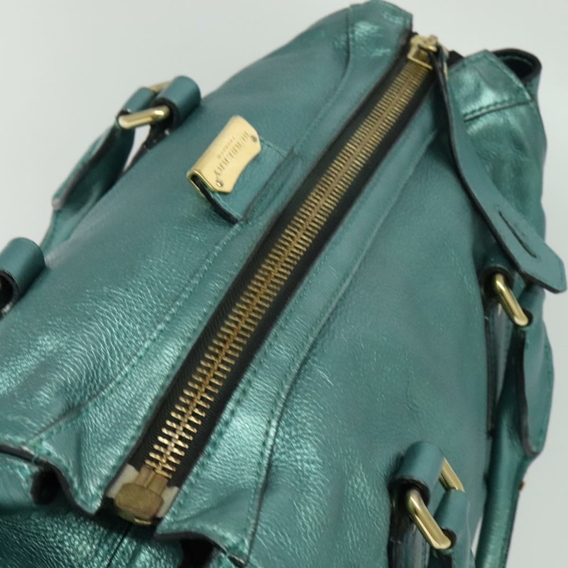 【日本直送】BURBERRY Protham 手提包 皮革 藍色 金色 正品 136277-5