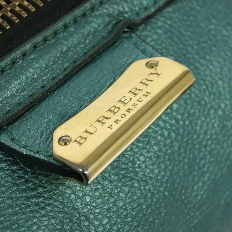 【日本直送】BURBERRY Protham 手提包 皮革 藍色 金色 正品 136277-9