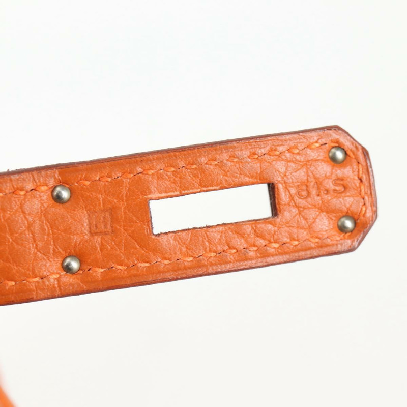 【日本直送】HERMES Birkin 35 手提包 Taurillon Clemence 橘色 銀色 正品 133217M-10
