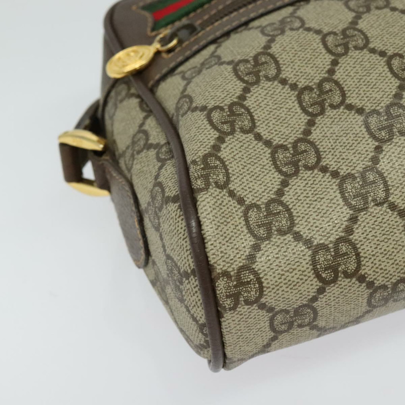 【日本直送】GUCCI GG Supreme Web Sherry Line 單肩包 PVC 米金色 正品 129651-8