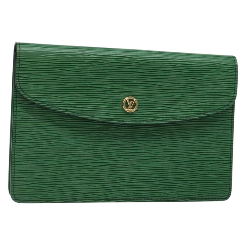 【日本直送】路易威登 Epi Montaigne 23 手拿包 綠色 M52664 LV 授權 129609-0