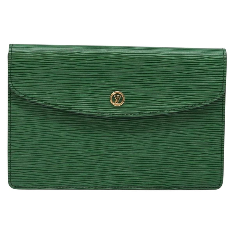 【日本直送】路易威登 Epi Montaigne 23 手拿包 綠色 M52664 LV 授權 129609-12