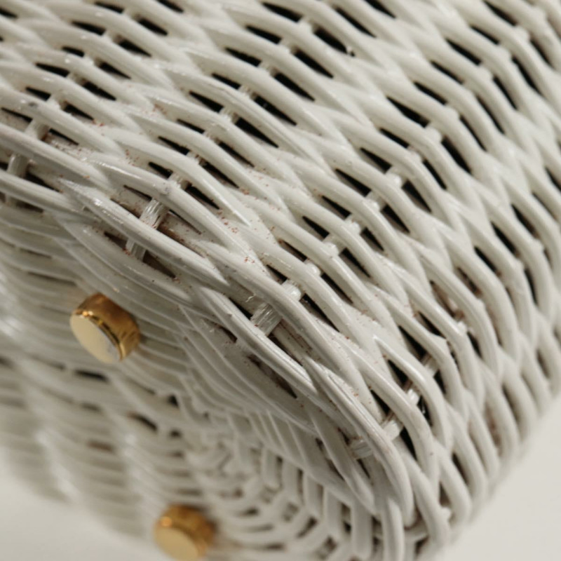 【日本直送】Salvatore Ferragamo Gancini 手提包 拉菲草 白金 正品 136858V-20