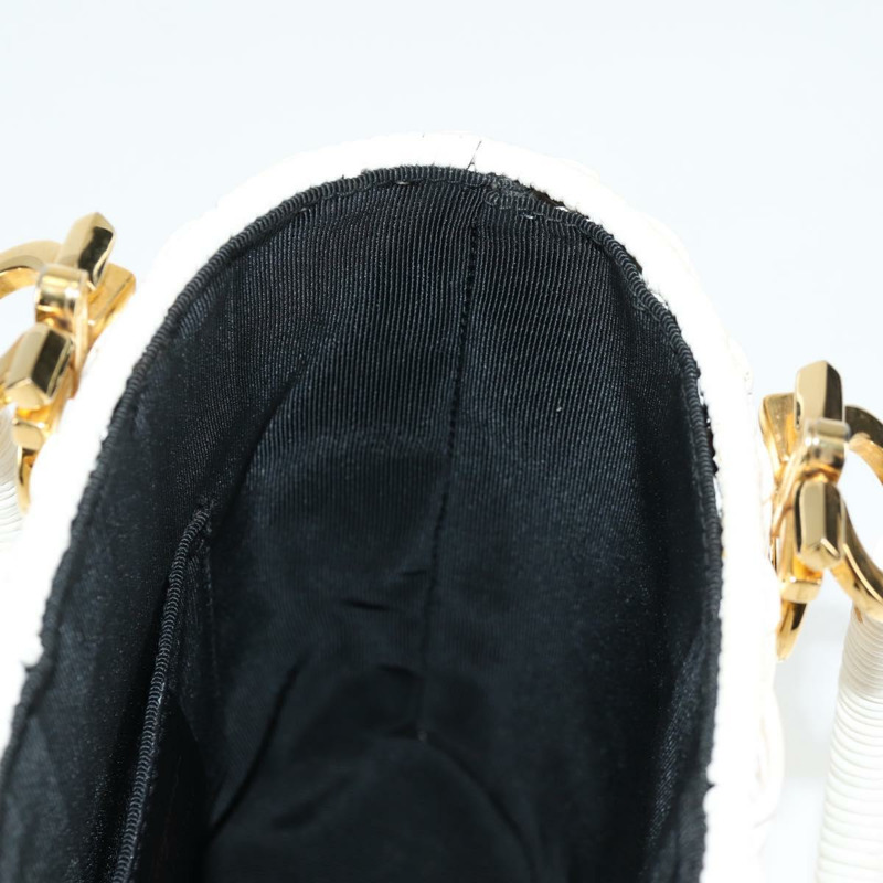 【日本直送】Salvatore Ferragamo Gancini 手提包 拉菲草 白金 正品 136858V-22