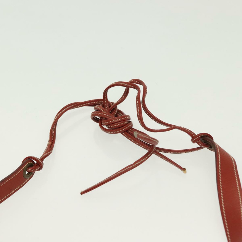 【日本直送】愛馬仕 Pochette 綠色腰包 皮革 棕色 金色 正品 133470-7