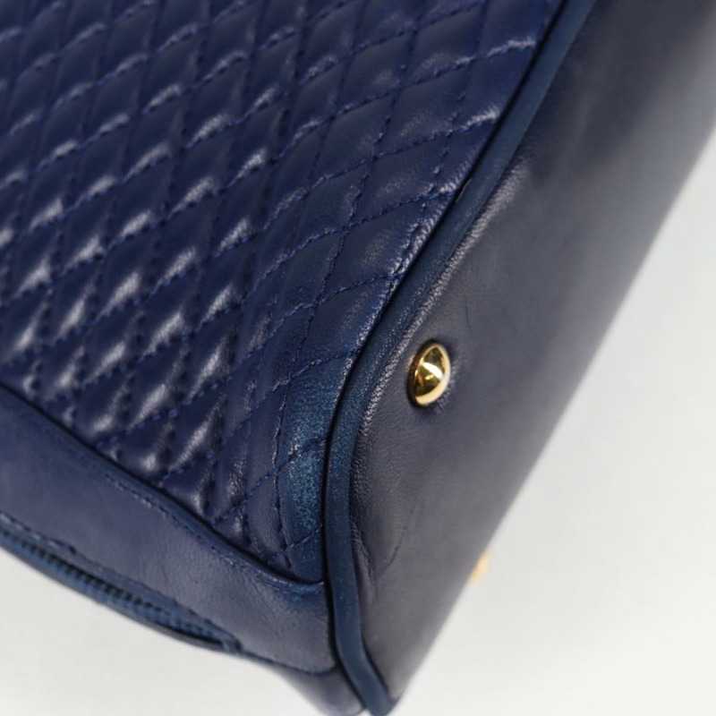 【日本直送】BALLY 絎縫鏈條單肩包 皮革 藍色 金色 正品 BA4685-8