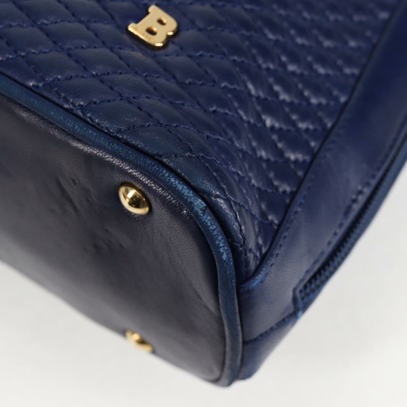 【日本直送】BALLY 絎縫鏈條單肩包 皮革 藍色 金色 正品 BA4685-14