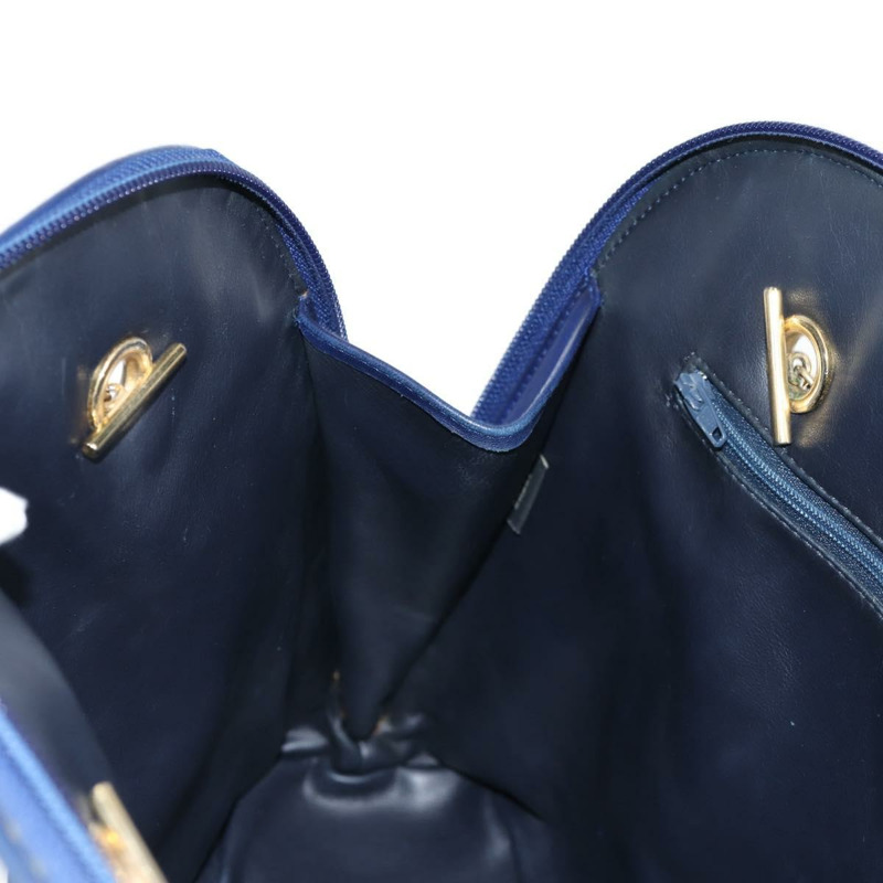 【日本直送】BALLY 絎縫鏈條單肩包 皮革 藍色 金色 正品 BA4685-20