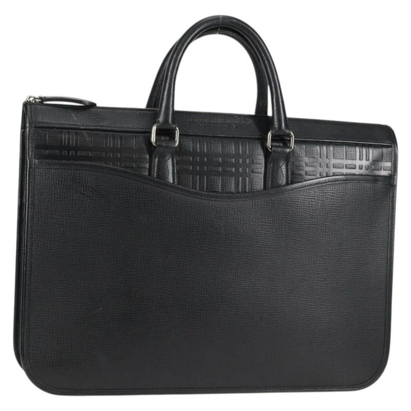 【日本直送】BURBERRY 商務包 黑色皮革 正品 BA4581-0