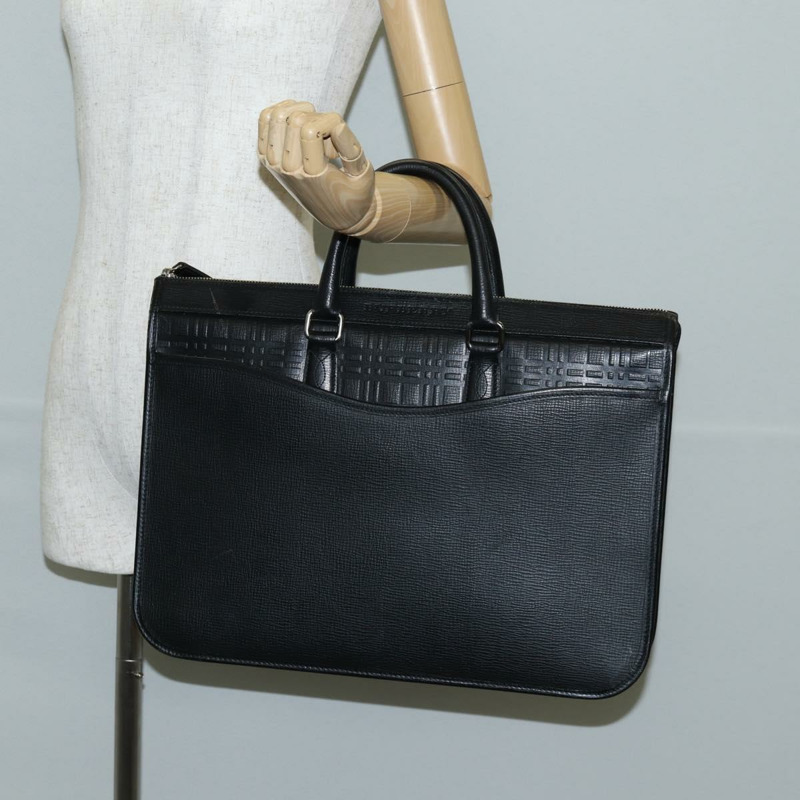【日本直送】BURBERRY 商務包 黑色皮革 正品 BA4581-27