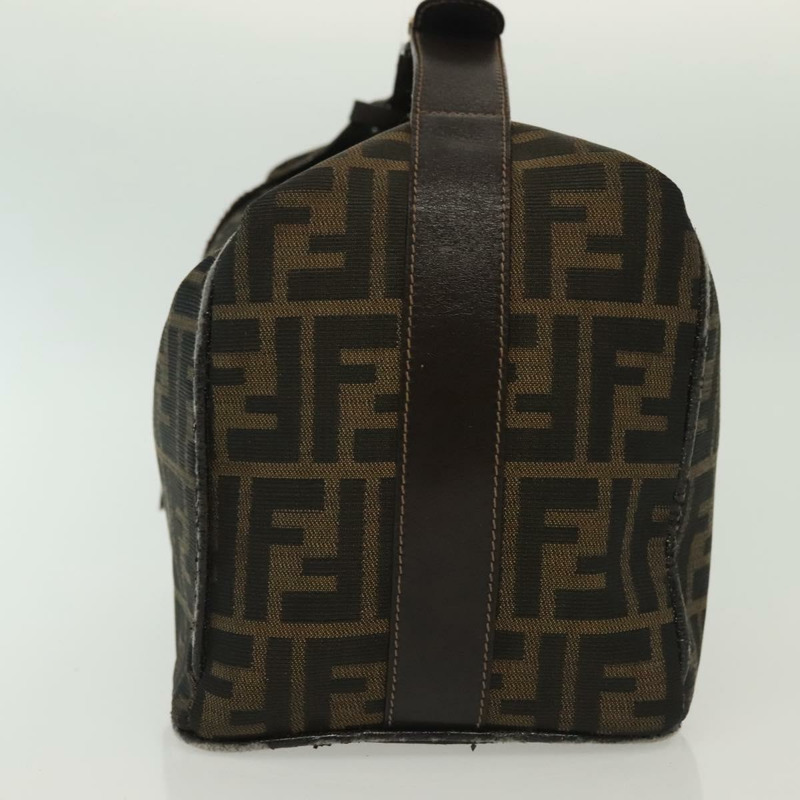 【日本直送】FENDI Zucca 帆布化妝包 黑色 棕金色 正品 136534-2