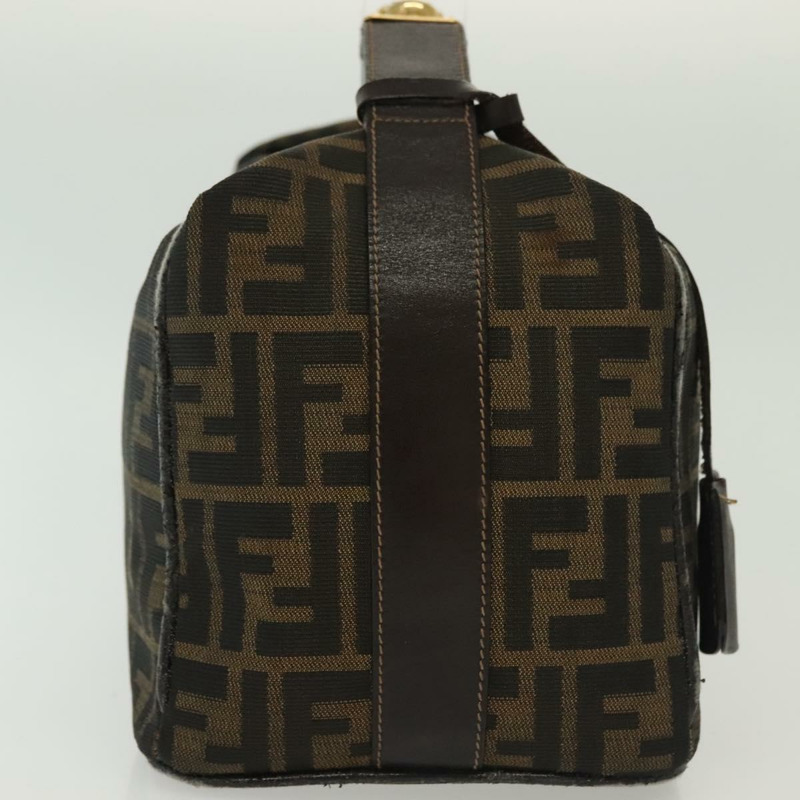 【日本直送】FENDI Zucca 帆布化妝包 黑色 棕金色 正品 136534-3