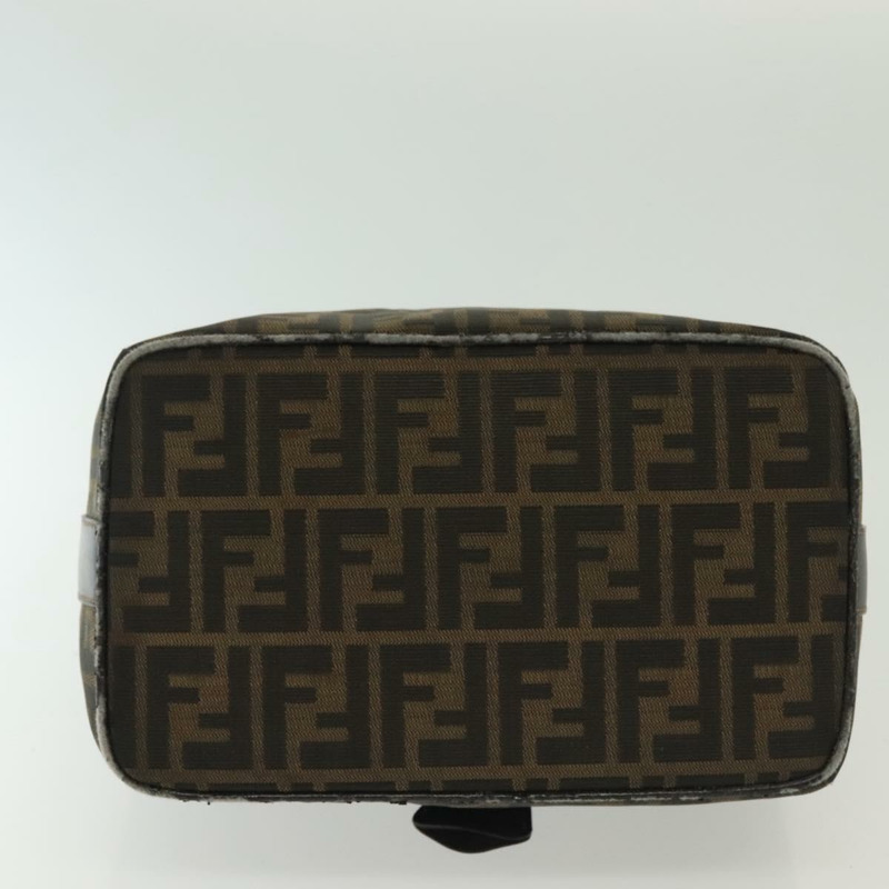 【日本直送】FENDI Zucca 帆布化妝包 黑色 棕金色 正品 136534-4