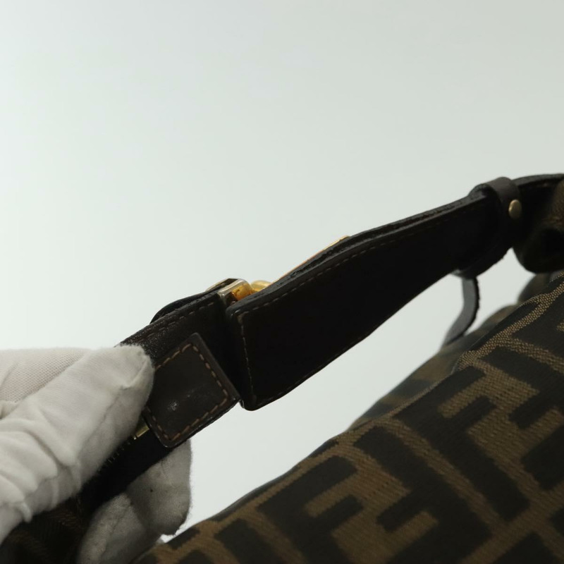 【日本直送】FENDI Zucca 帆布化妝包 黑色 棕金色 正品 136534-13