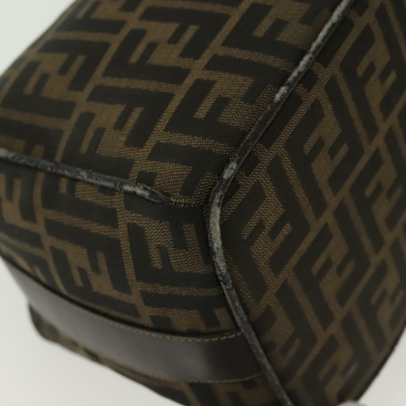 【日本直送】FENDI Zucca 帆布化妝包 黑色 棕金色 正品 136534-15