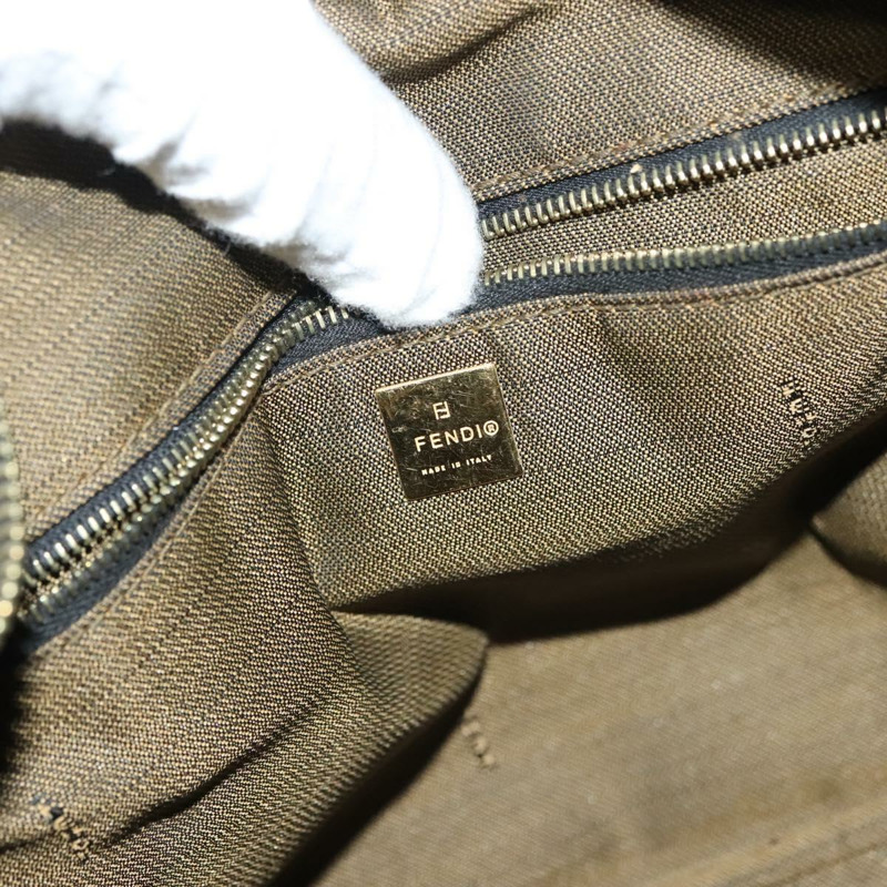 【日本直送】FENDI Zucca 帆布化妝包 黑色 棕金色 正品 136534-19
