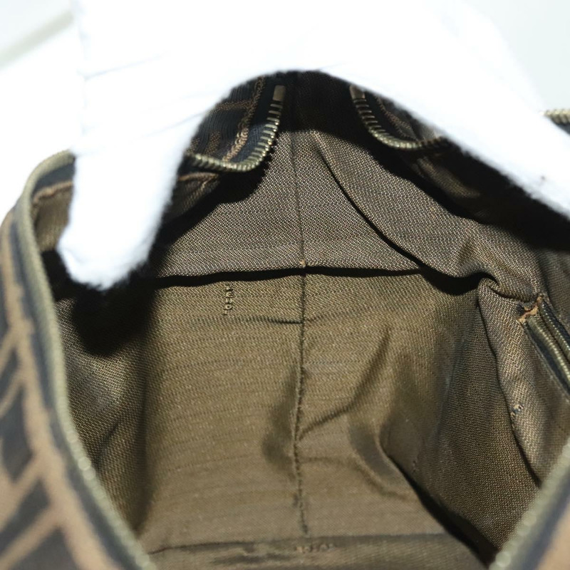 【日本直送】FENDI Zucca 帆布化妝包 黑色 棕金色 正品 136534-21