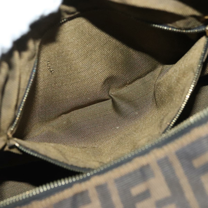 【日本直送】FENDI Zucca 帆布化妝包 黑色 棕金色 正品 136534-22