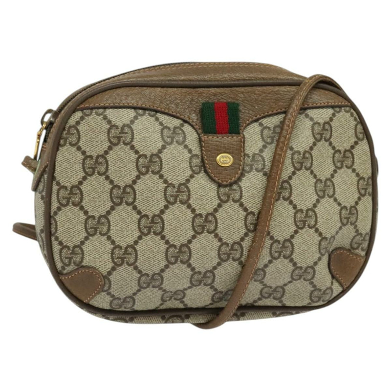 【日本直送】GUCCI GG Supreme Web Sherry Line 包款 PVC 米金色 89 02 066 正品 136671-0