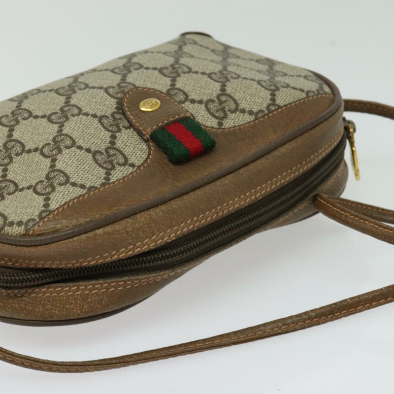 【日本直送】GUCCI GG Supreme Web Sherry Line 包款 PVC 米金色 89 02 066 正品 136671-5