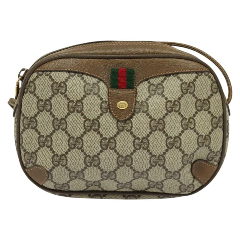 【日本直送】GUCCI GG Supreme Web Sherry Line 包款 PVC 米金色 89 02 066 正品 136671-12
