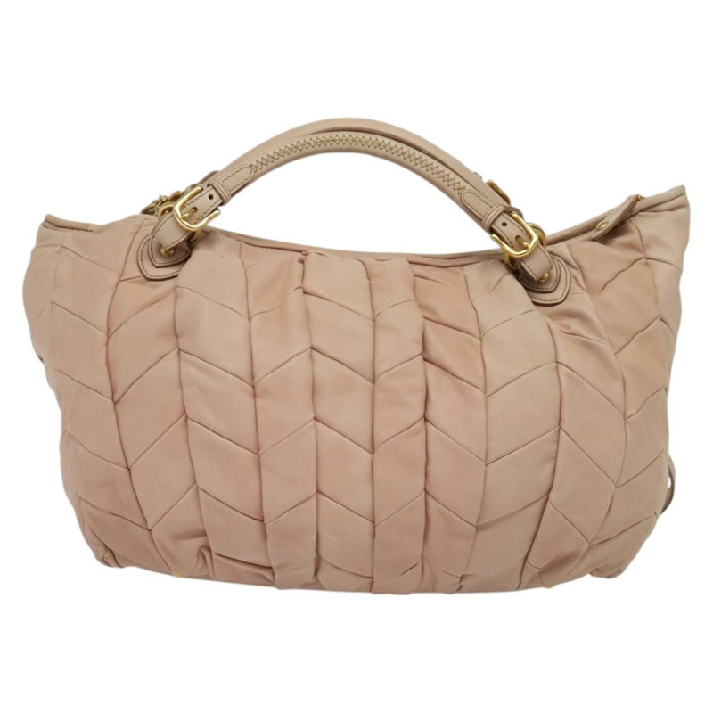 【日本直送】Miu Miu 手提包 皮革 2way 粉金色金色正品 137469-1