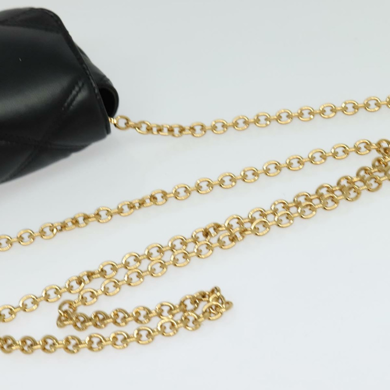 【日本直送】VERSACE 鏈條單肩包 皮革 黑金 正品 136648-6
