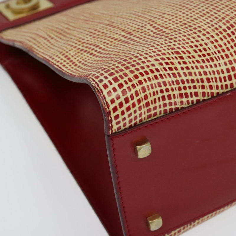 【日本直送】Salvatore Ferragamo Gancini 手提包 皮革 紅金 正品 137177-8