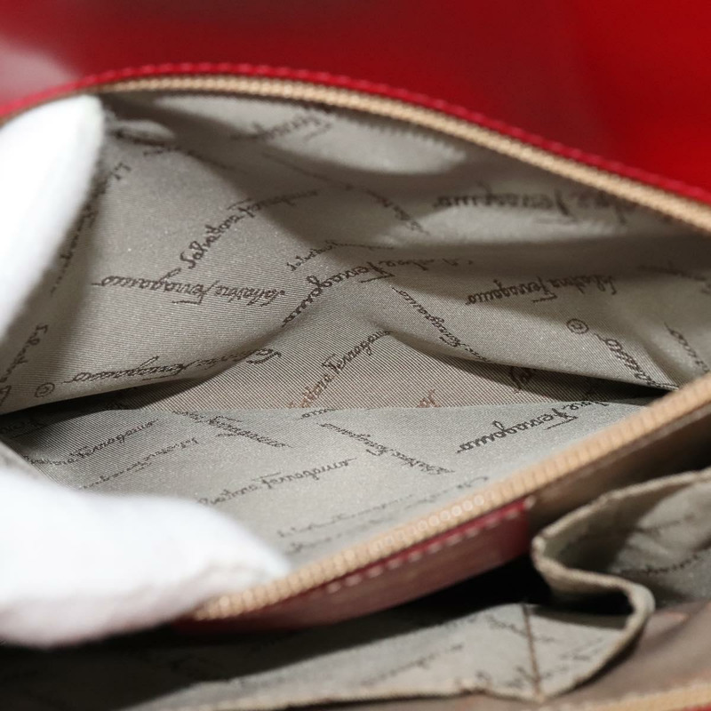 【日本直送】Salvatore Ferragamo Gancini 手提包 皮革 紅金 正品 137177-18