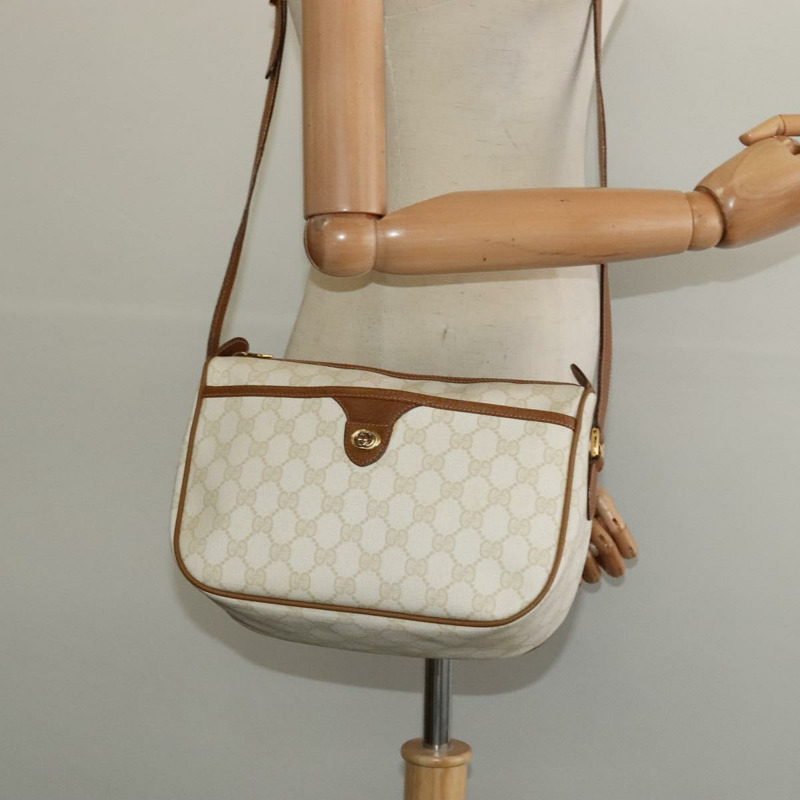 【日本直送】GUCCI GG Supreme 單肩包 PVC 白金 89 02 077 正品 137208-20