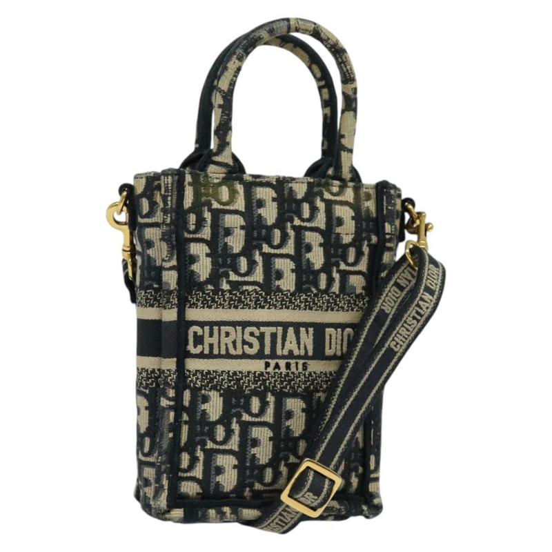 【日本直送】Christian Dior Trotter 帆布 Book Tote 迷你手提包 2 款可選海軍藍金色正品 137179-0