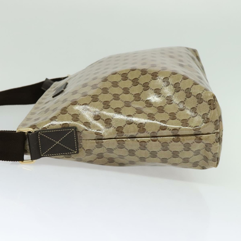 【日本直送】GUCCI GG 水晶單肩包塗層帆布 Outlet 米色金色 339569 正品 137708-2