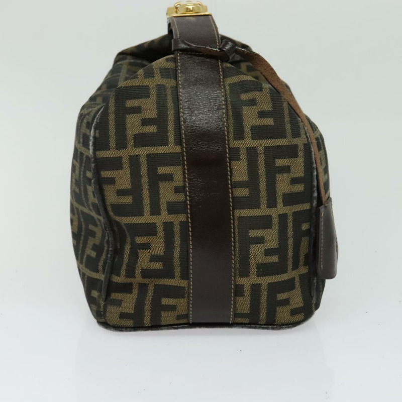 【日本直送】FENDI Zucca 帆布化妝包 手拿包 棕色 黑金 正品 137591-2