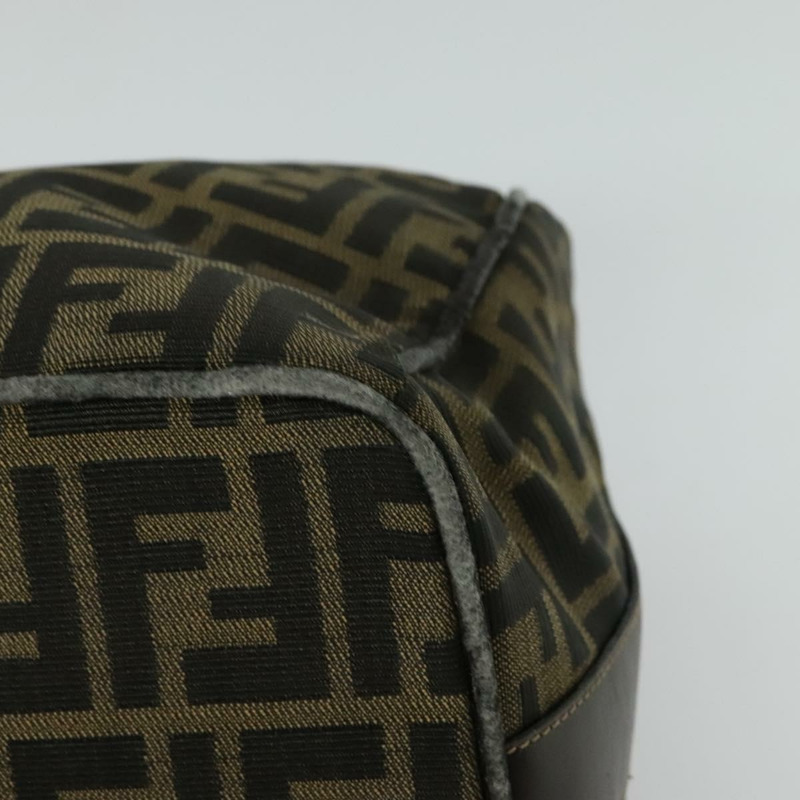 【日本直送】FENDI Zucca 帆布化妝包 手拿包 棕色 黑金 正品 137591-14