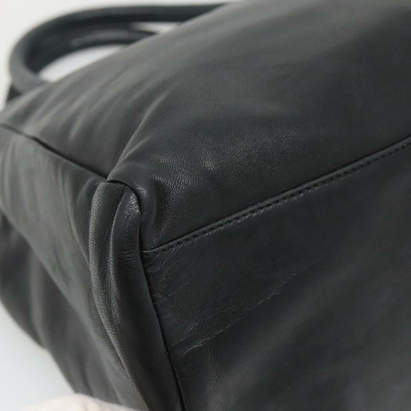 【日本直送】PRADA 手提包 皮革 黑色 銀色 正品 137694-15