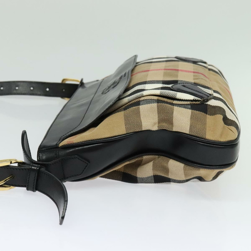 【日本直送】BURBERRY Nova 格紋肩背包 帆布 米色金色 正品 136809-2