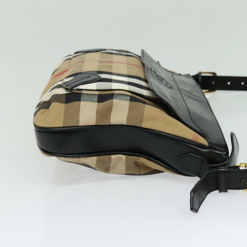 【日本直送】BURBERRY Nova 格紋肩背包 帆布 米色金色 正品 136809-3