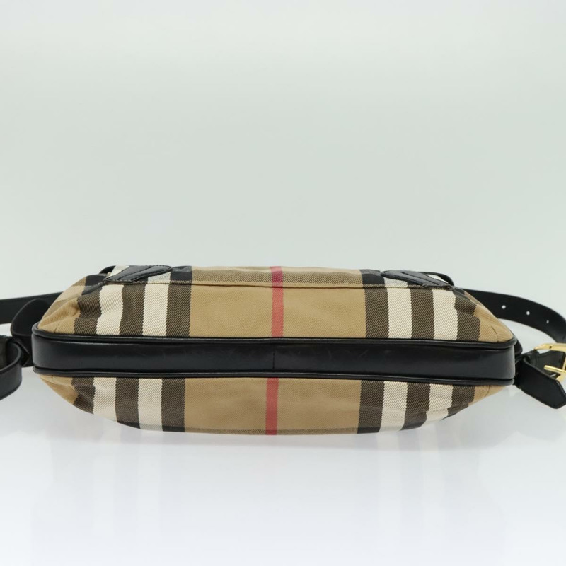 【日本直送】BURBERRY Nova 格紋肩背包 帆布 米色金色 正品 136809-4