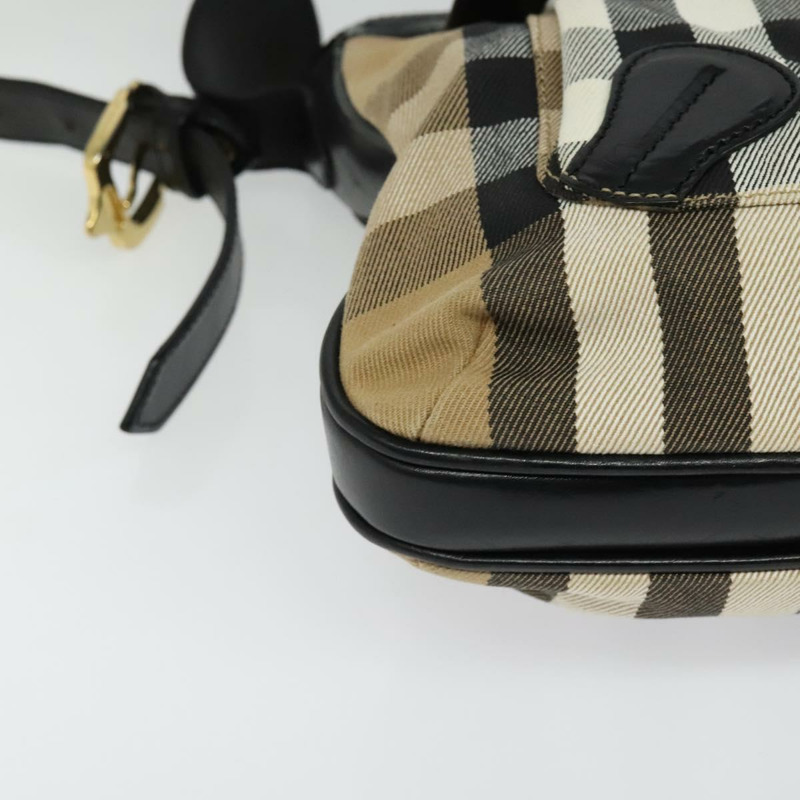 【日本直送】BURBERRY Nova 格紋肩背包 帆布 米色金色 正品 136809-8